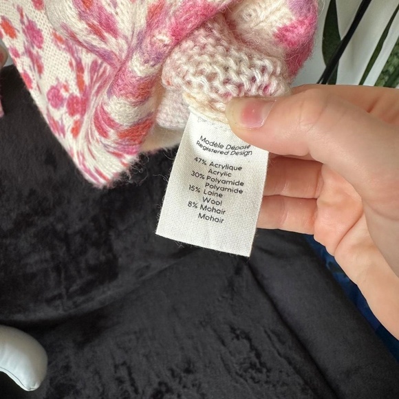 Soft pink floral v-neck sweater - Picture 7 of 8